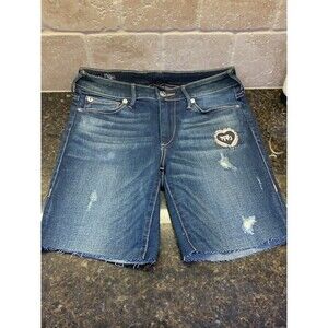 True Religion Halle Mid Rise Super Skinny Bermuda Shorts - Size 28 - EUC